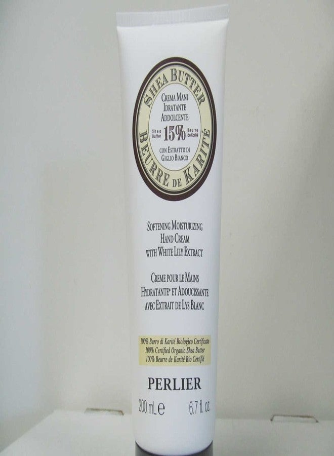 Perlier – Shea Butter & White Lily Hand Cream, 6.7 fl oz, Ultra-Moisturizing Formula, 15% Pure Shea Butter, Soothing & Emollient, 100% Organic Shea, Perfect for Dry & Sensitive Skin